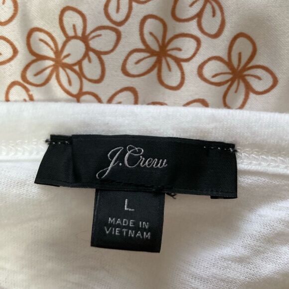 J. Crew White Open Back/Butterfly/Knotted Long Sleeve T Shirt Size L Style AG736 - Picture 7 of 9